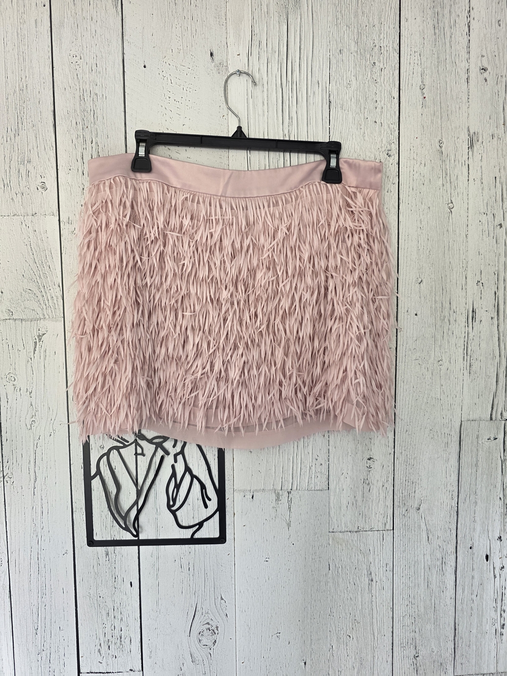 Express Pink Fringe Mini Skirt Size12 Fully Lined Party Festival Statement Piece